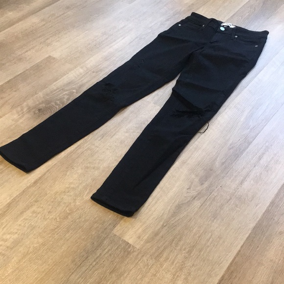 *PAIGE* Skinny Jeans  - Black Shadow Deconstructed - Picture 4 of 7